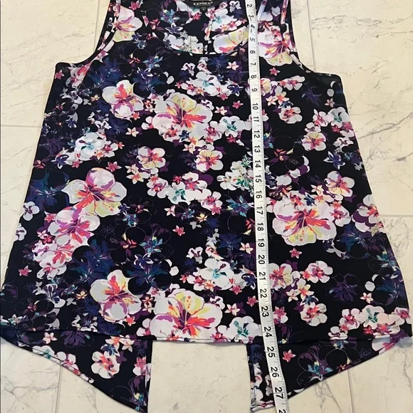Express Floral Tank Top - Black and Purple - Picture 3 of 7